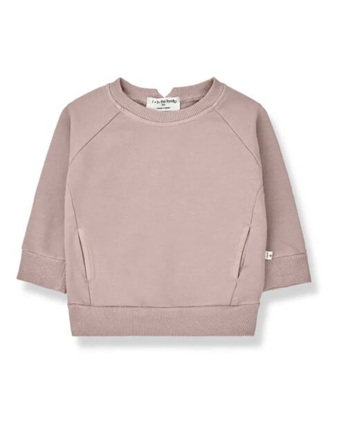 Violettes Fitz-Sweatshirt aus Baumwolle mit Rundhalsausschnitt