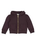 Auberginenfarbenes Baumwoll-Sweatshirt mit Kapuze
