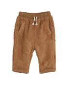 Pantaloni da jogging in pelliccia color caramello