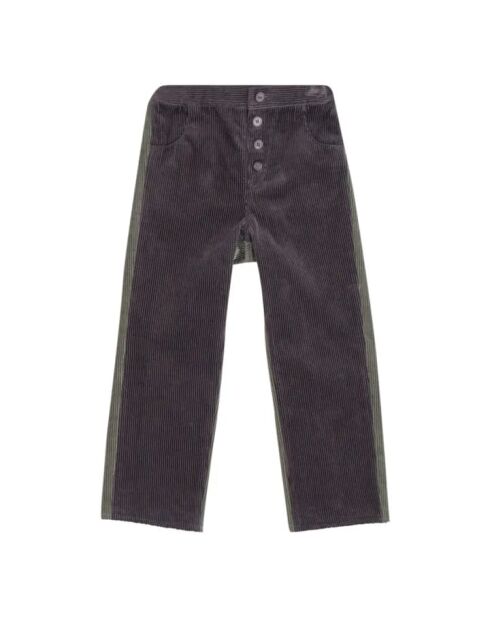 Pantaloni in cotone a costine bicolore cioccolato Erodium