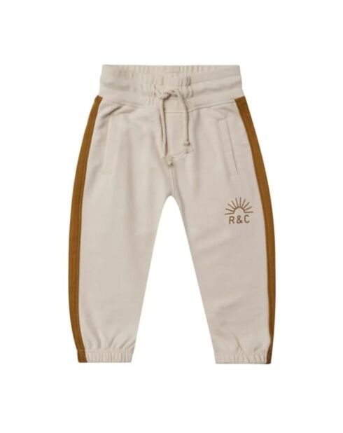Pantaloni da jogging in cotone color crema