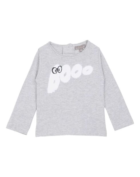 T-shirt a manica lunga Booo grigio chiaro screziata