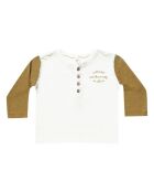 Braunes Henley-Langarmshirt
