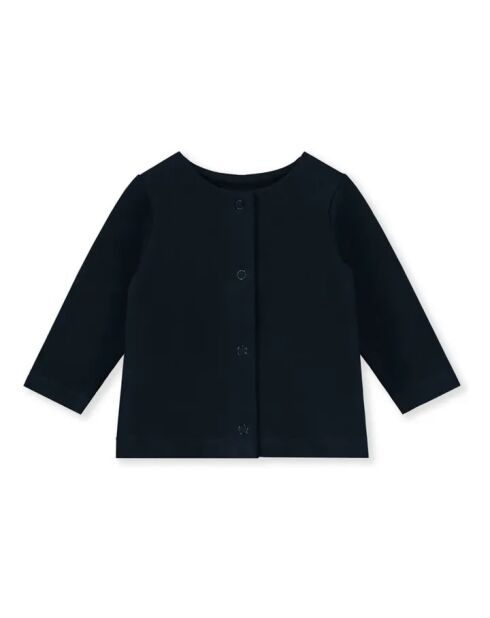Cardigan nero in cotone per neonati