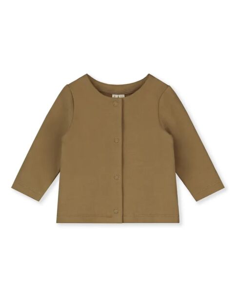 Cardigan marrone in cotone per neonati