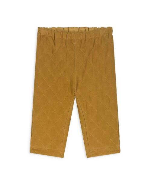 Pantaloni Abelo ocra milleraie in cotone