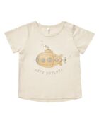 T-shirt ecru a manica corta in cotone Let's Explore