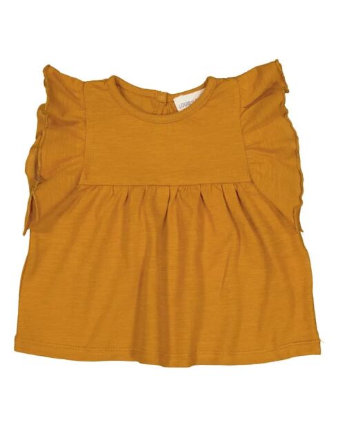 T-shirt a manica corta viola caramello
