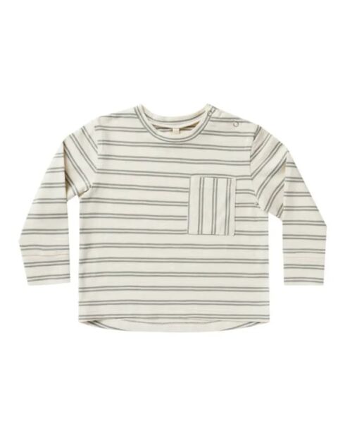 Grünes Langärmliges Skater-T-Shirt aus Baumwolle