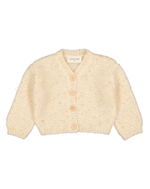 Cardigan Janis ecru in lana e lurex