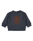Tiger Jim blaugraues Baumwoll-Sweatshirt mit Rundhalsausschnitt