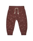 Pantaloni da jogging marroni in cotone con stelle