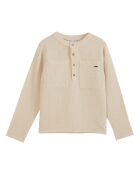Kurta in cotone a manica lunga écru