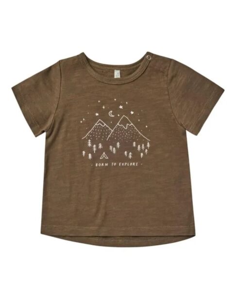 Explore khakigrünes Kurzarm-T-Shirt aus Baumwolle