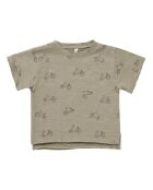 Bikes raw edge sage katoenen T-shirt met korte mouwen
