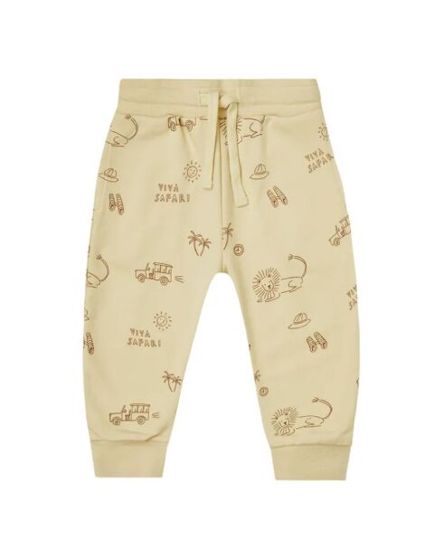 Pantaloni da jogging Safari in spugna di cotone giallo pallido