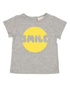 T-shirt Smile Tom in cotone a maniche corte grigio melange
