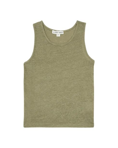 Khakigrünes Tanktop Zazo aus Leinen