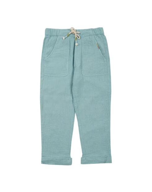 Pantaloni Darshan in cotone fluente blu