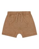 Camelkleurige katoenen short met effen zakken
