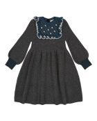 Vestido corto Nightingale gris melange merino