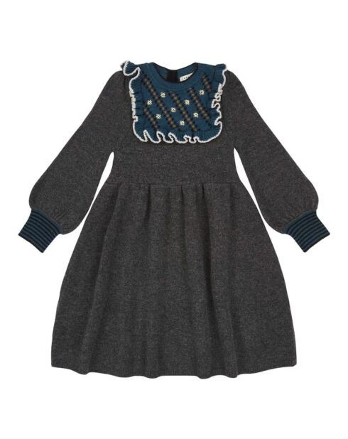Vestido corto Nightingale gris melange merino