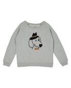 Heather Grey Hunde-Sweatshirt mit Rundhalsausschnitt aus Baumwolle