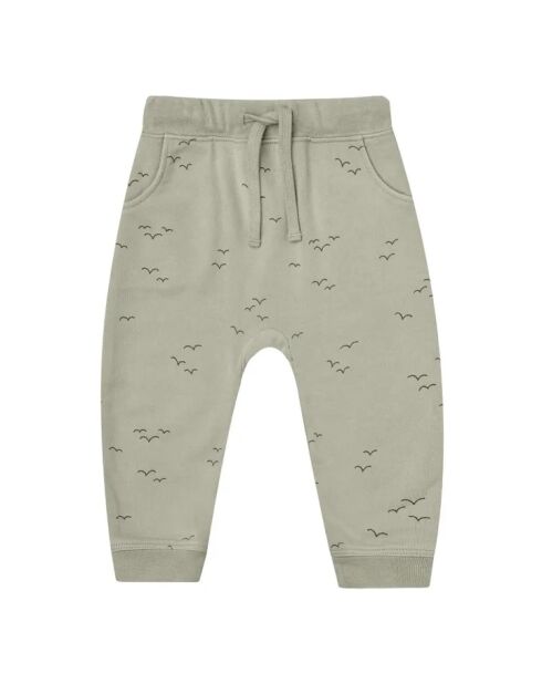 Pantaloni da jogging in cotone con stampa salvia
