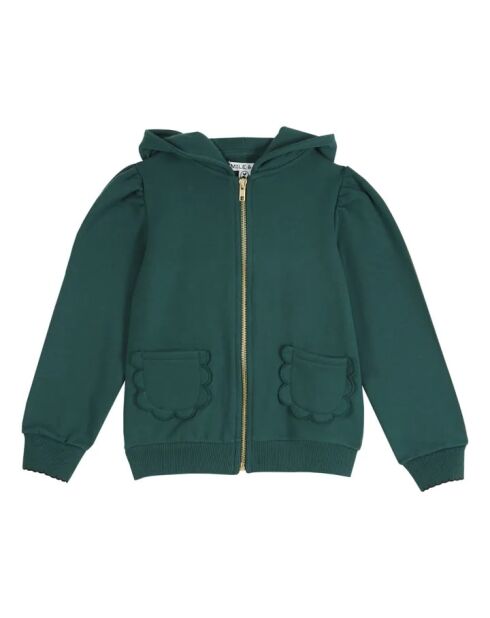 Grünes Sweatshirt aus Baumwolle mit Kapuze