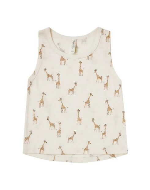 Canotta Giraffe in cotone ecru