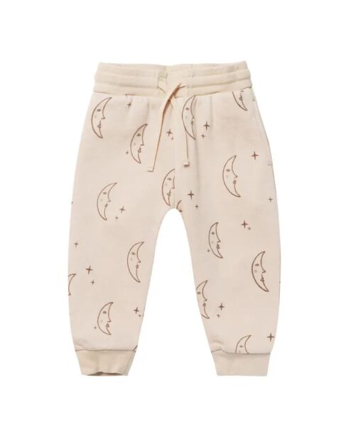 Joggers Moons in cotone rosa chiaro