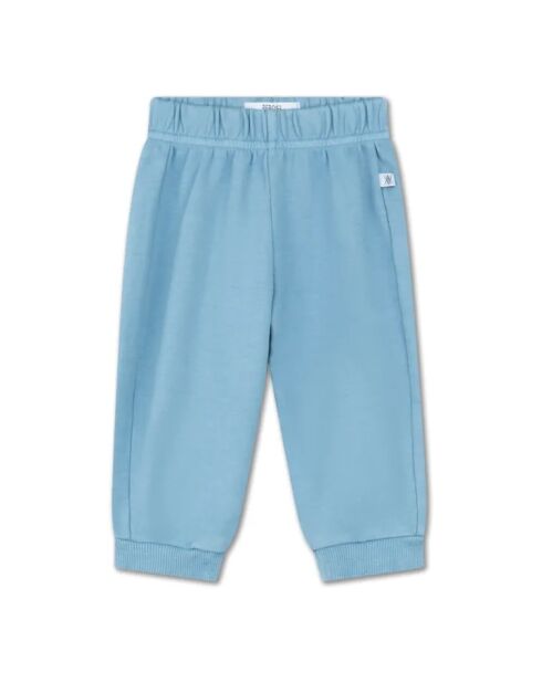 Pantaloni da jogging blu in cotone sbiadito