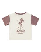 T-shirt Mahalo in cotone a manica corta color avorio