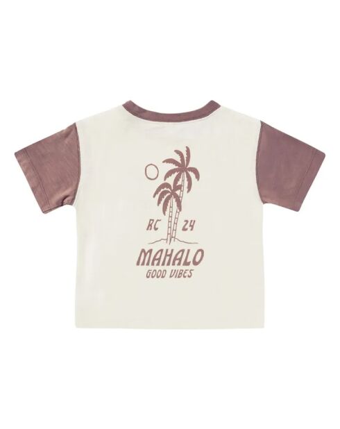 T-shirt Mahalo in cotone a manica corta color avorio