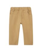 Pantaloni dal taglio dritto in cotone con jeans cammello