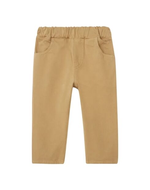 Pantaloni dal taglio dritto in cotone con jeans cammello