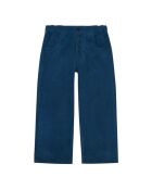 Pantaloni Erodium in cotone a costine blu marino