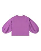 Felpa viola in cotone con scollo tondo