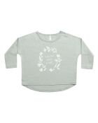 T-shirt in cotone a manica lunga blu cavallo