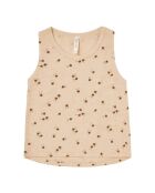 Canotta in cotone stampato rosa beige