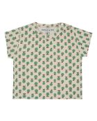 T-shirt in cotone a manica corta in spugna verde mela