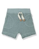 Shorts Enzo blu verde in cotone spugnato