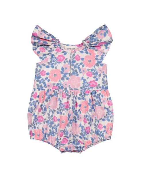 Barboteuse en coton Martina fleurie rose