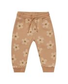 Joggers rosa a fiori in cotone