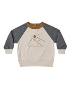Let's Go Adventure sweatshirt van katoen met ronde hals in crème