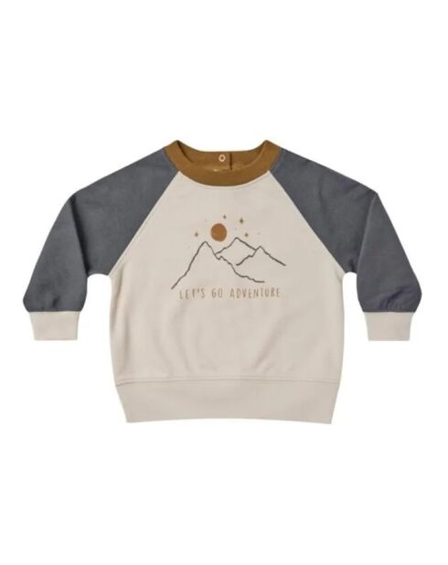 Let's Go Adventure Cremefarbenes Baumwoll-Sweatshirt mit Rundhalsausschnitt