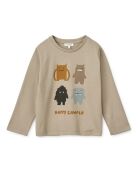 T-shirt beige in cotone a manica lunga Monsters Apia