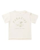 T-shirt Chase the Sun in cotone a manica corta color avorio