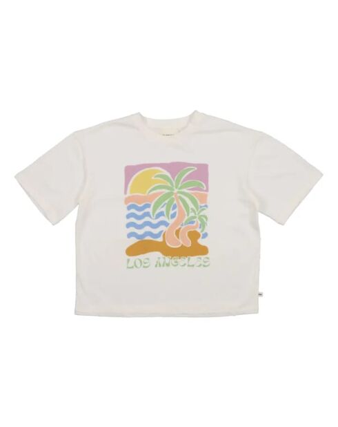 T-shirt bianca a manica corta in cotone Paramount