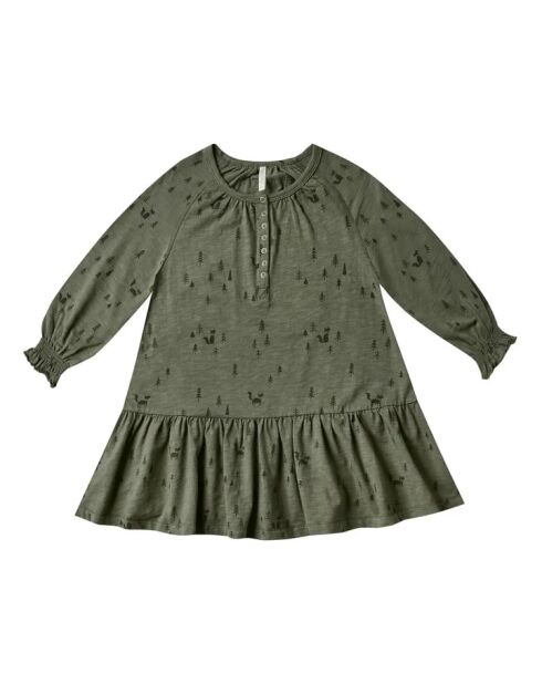 Woods khakigrünes kurzes Kleid
